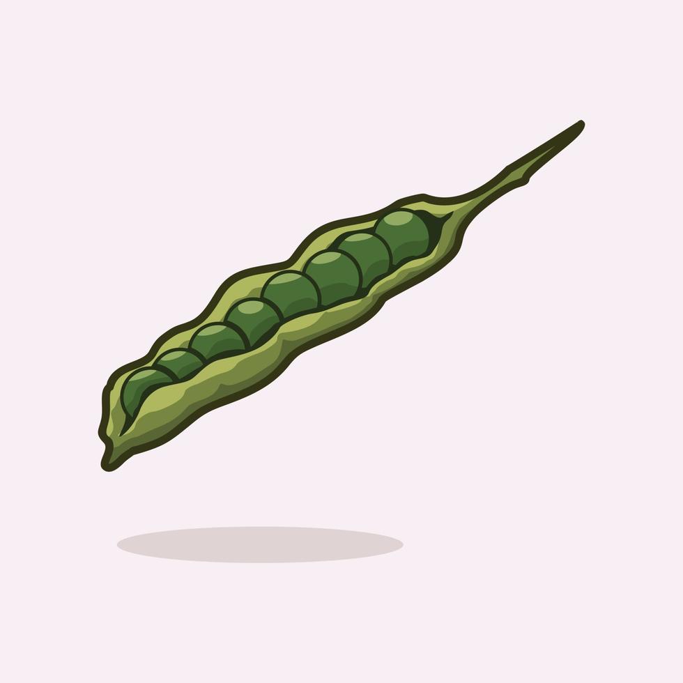 Sojabohne frisches Gemüse Obst Cartoon Illustration vektor