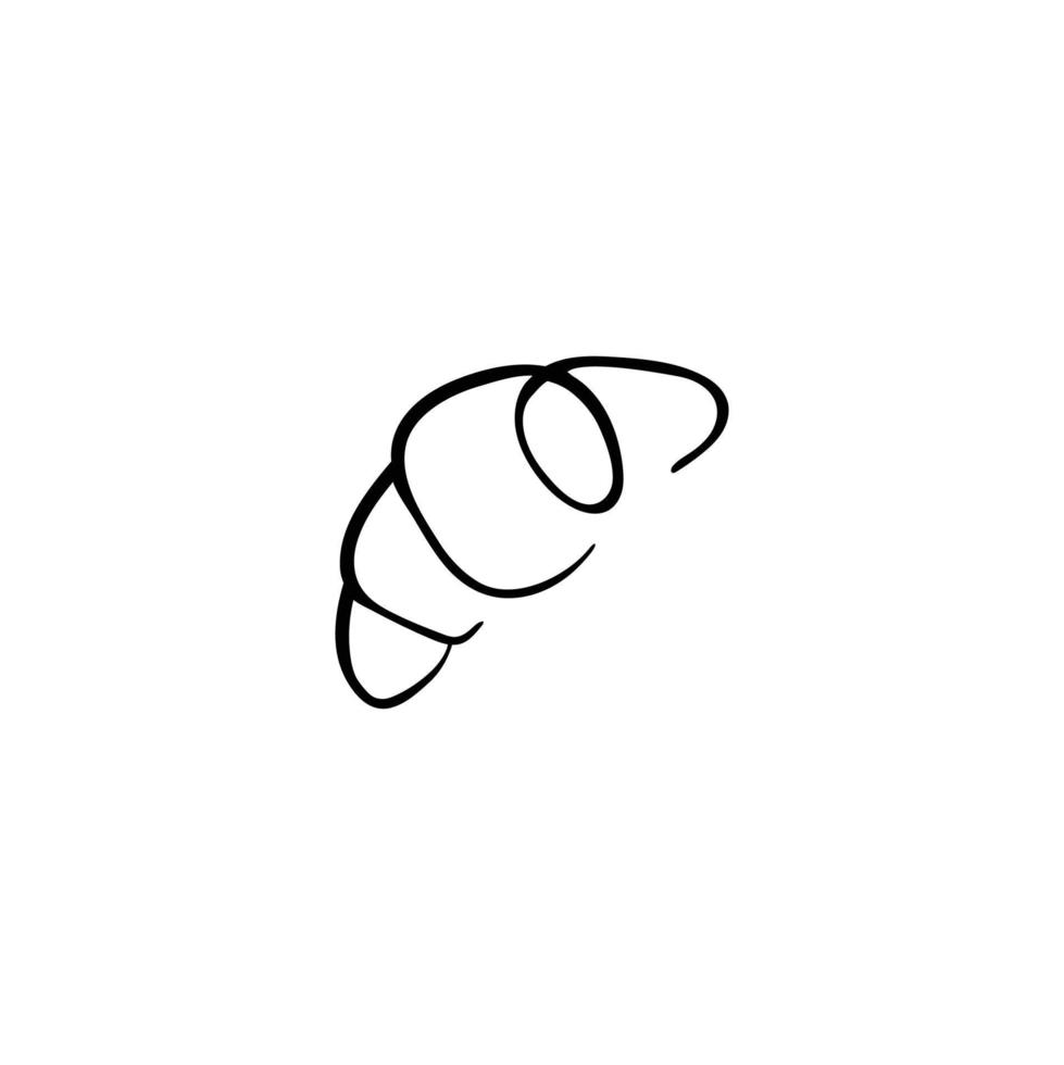croissant linje stil ikon design vektor