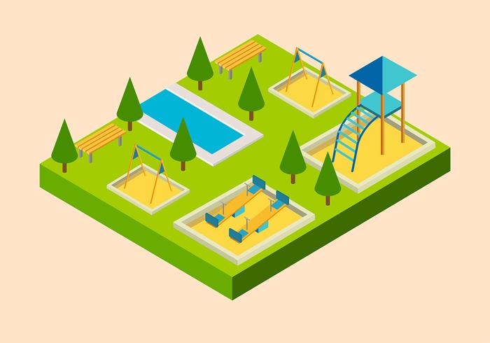 Spielplatz Isometric Free Vector