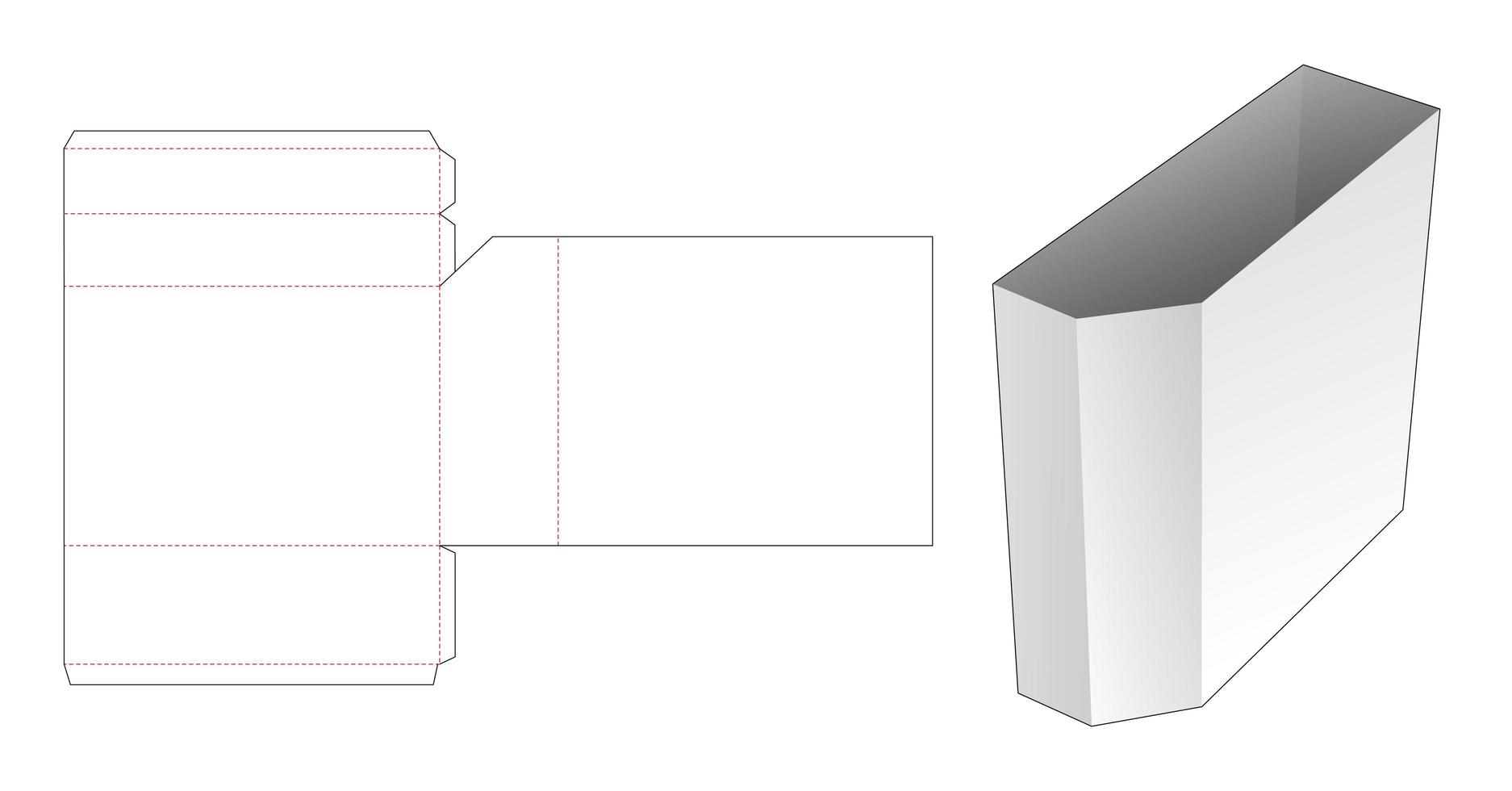 Karton abgeschrägte Briefpapierbox gestanzte Vorlage vektor