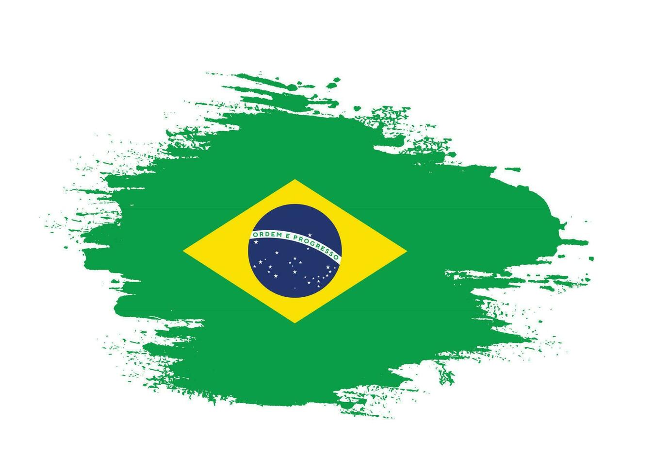 Farbe Pinselstrich Form Brasilien Flagge Vektor