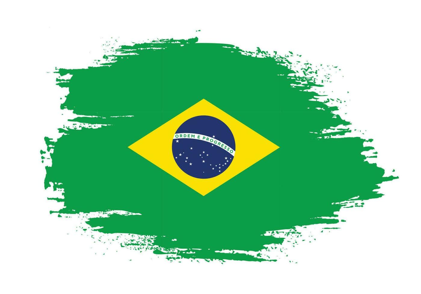 rand borsta stroke Brasilien flagga vektor