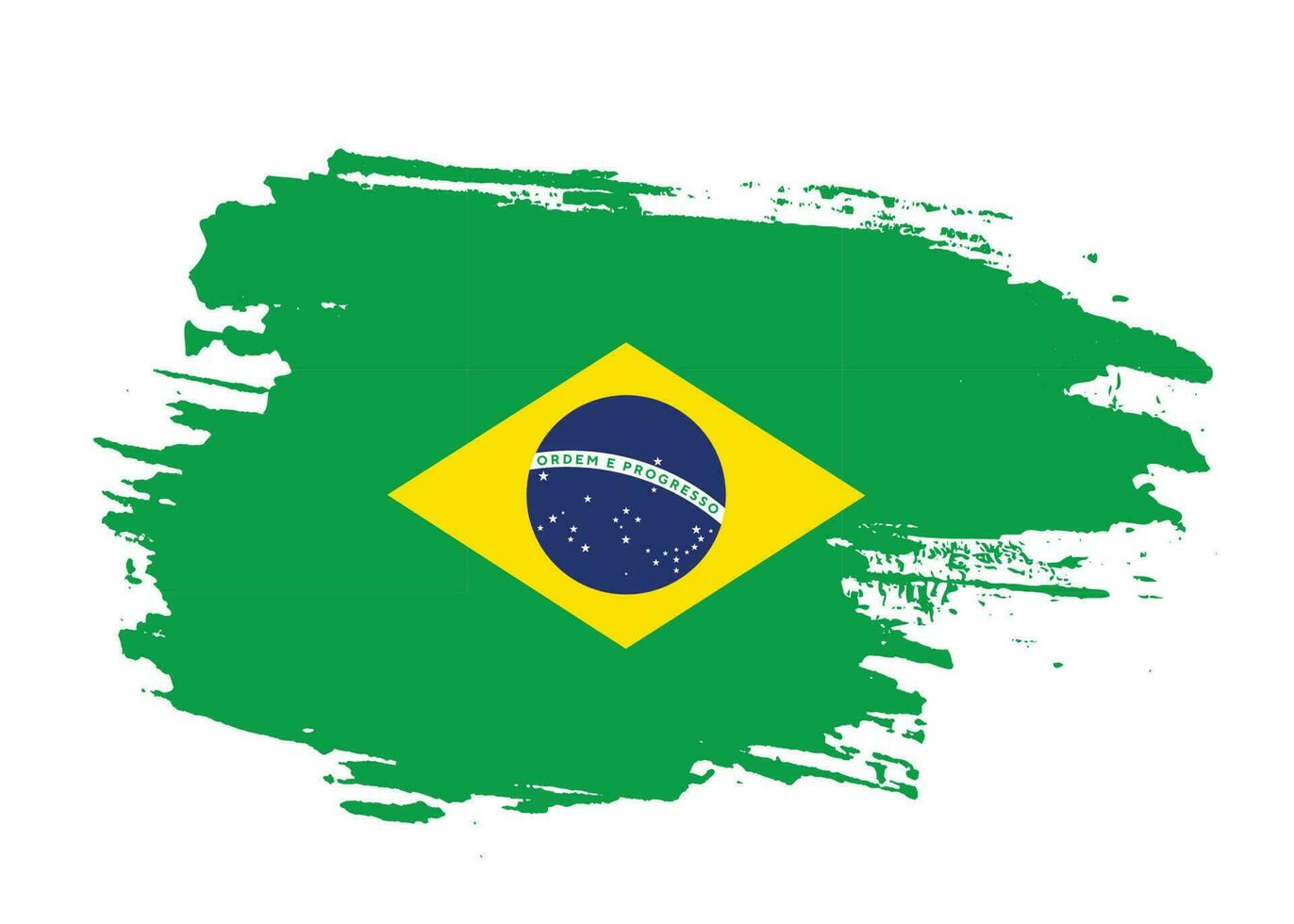 Farbe Pinselstrich Grunge Textur Brasilien Flagge Vektor