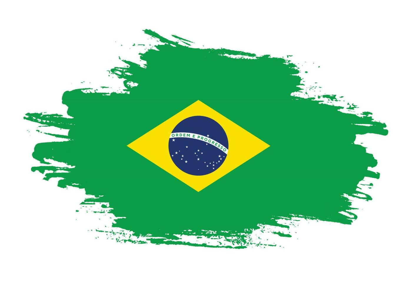 måla borsta stroke Brasilien flagga vektor