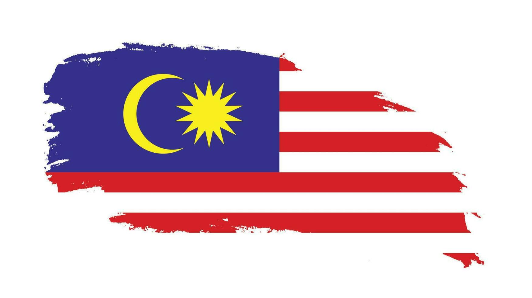 måla borsta stroke malaysia flagga vektor