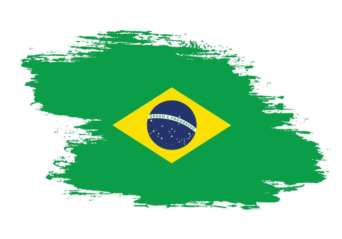 måla bläck borsta stroke fri Brasilien flagga vektor