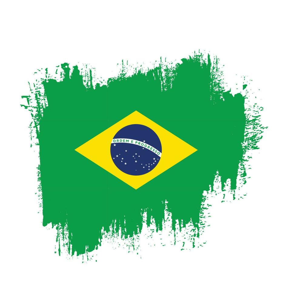 ny bedrövad Brasilien grunge flagga vektor