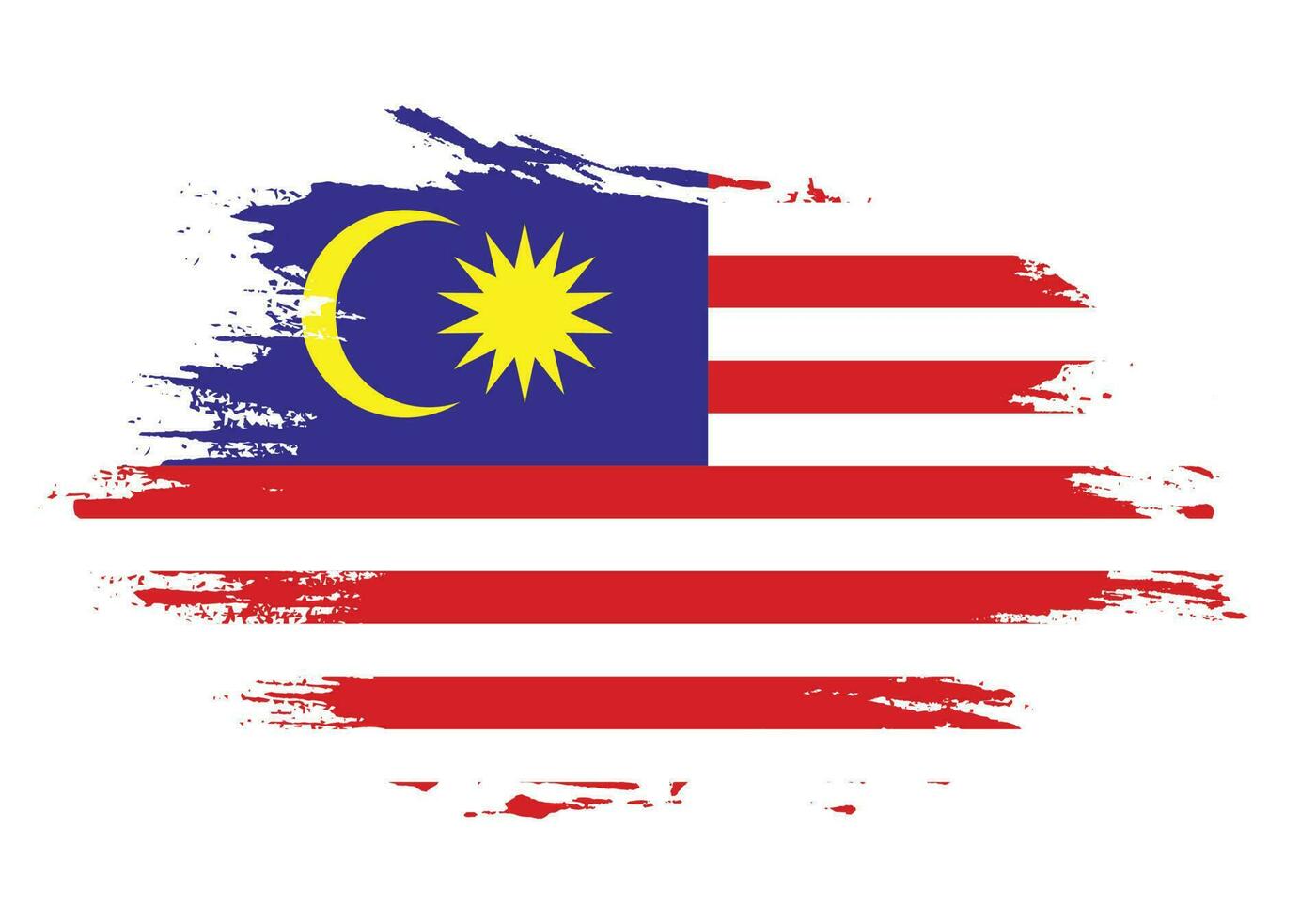 professionell abstrakt grunge malaysia flagga vektor