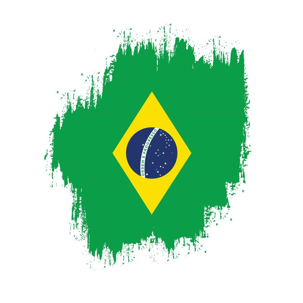 Pinselstrich Brasilien Flagge Vektor kostenlos