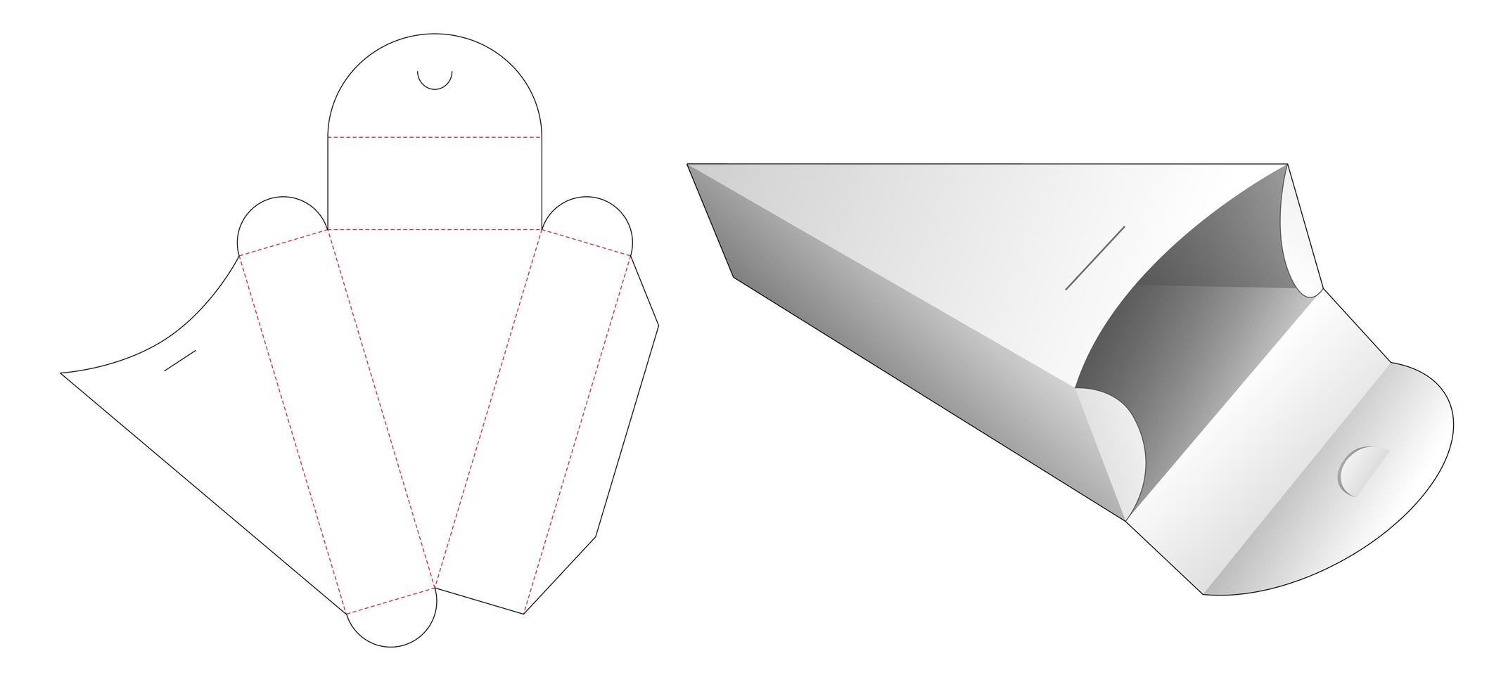 kartong triangulär formad utskuren mall vektor