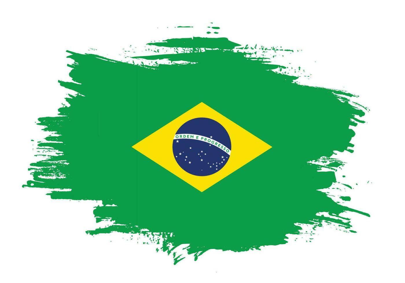 Vektor Pinselstrich Brasilien Flagge