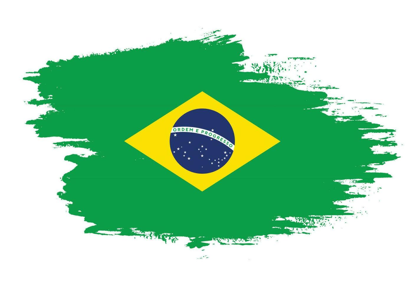 fri borsta stroke Brasilien flagga vektor bild