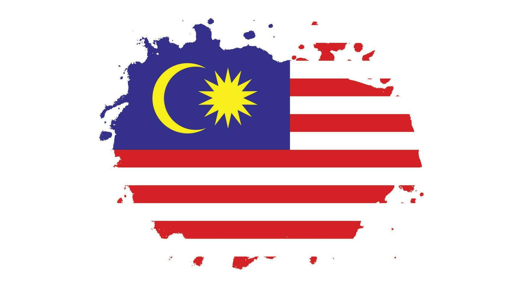 bedrövad malaysia grunge textur flagga vektor