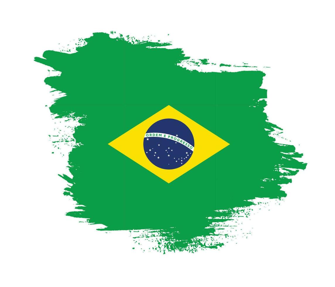 fri borsta stroke Brasilien flagga vektor bild