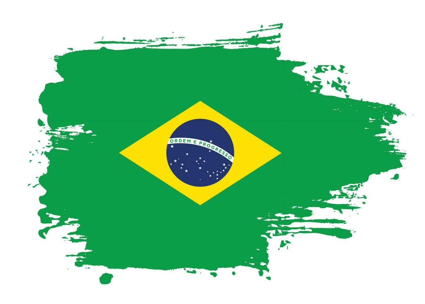 grunge effekt Brasilien flagga design vektor