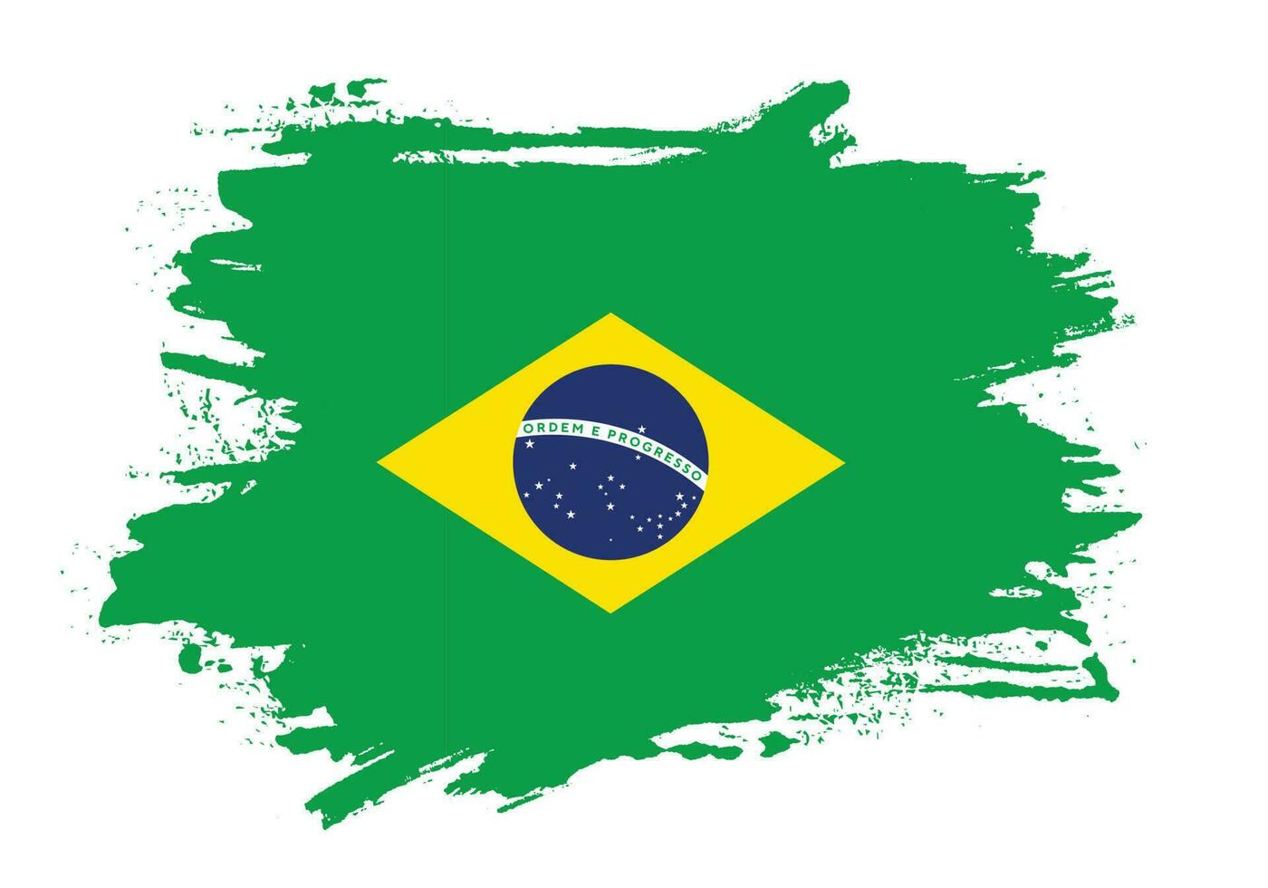 dicker pinselstrich brasilien flaggenvektor vektor