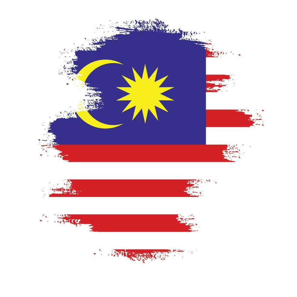 vektor måla borsta stroke malaysia flagga