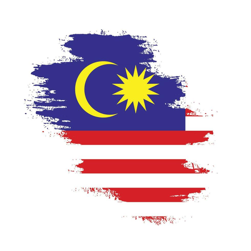 professionell måla strimma malaysia flagga vektor