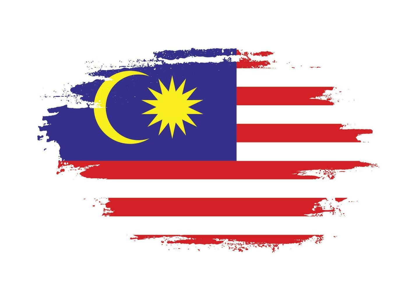 splash grungy malaysia flag design vektor