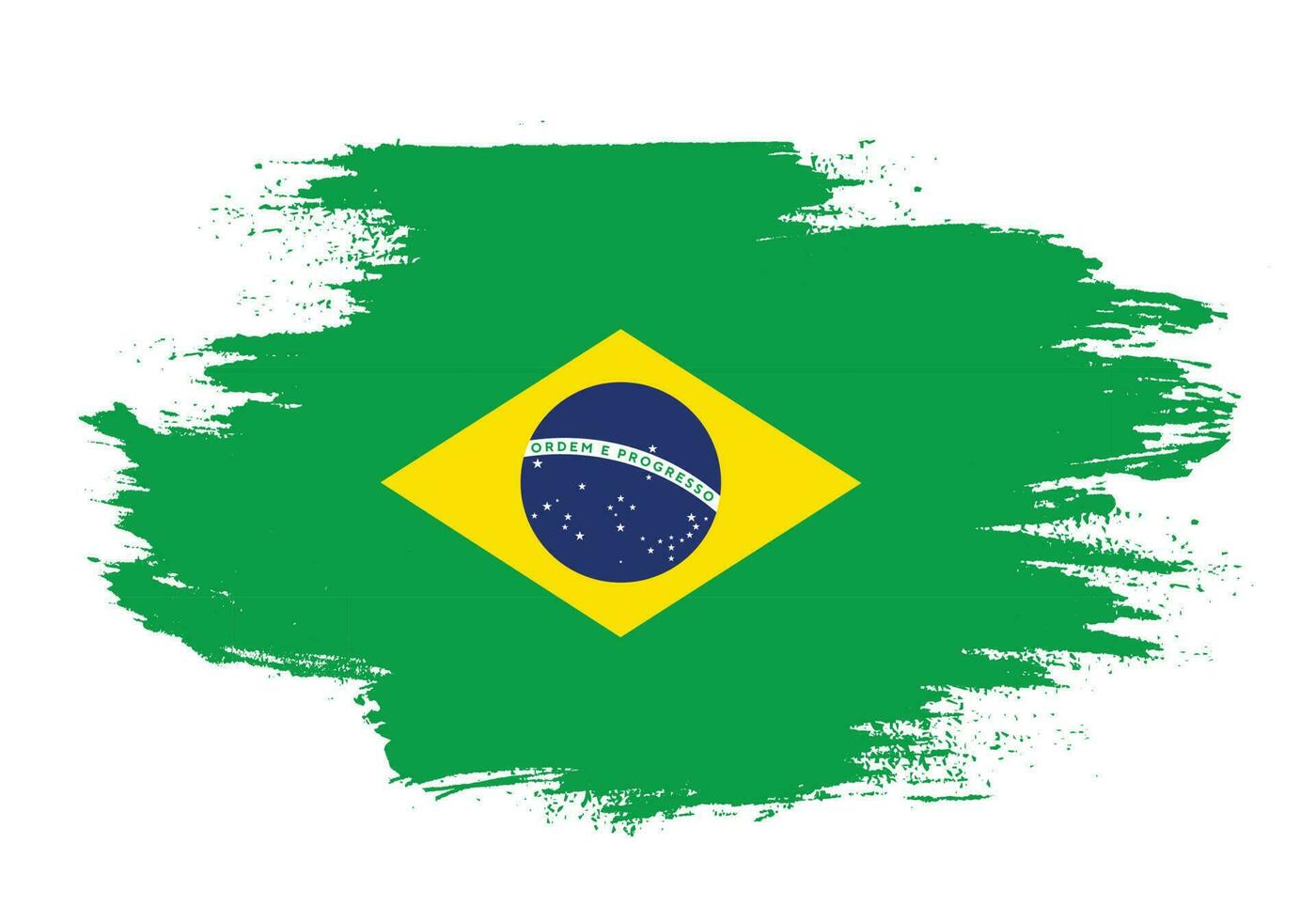 professionell måla strimma Brasilien flagga vektor