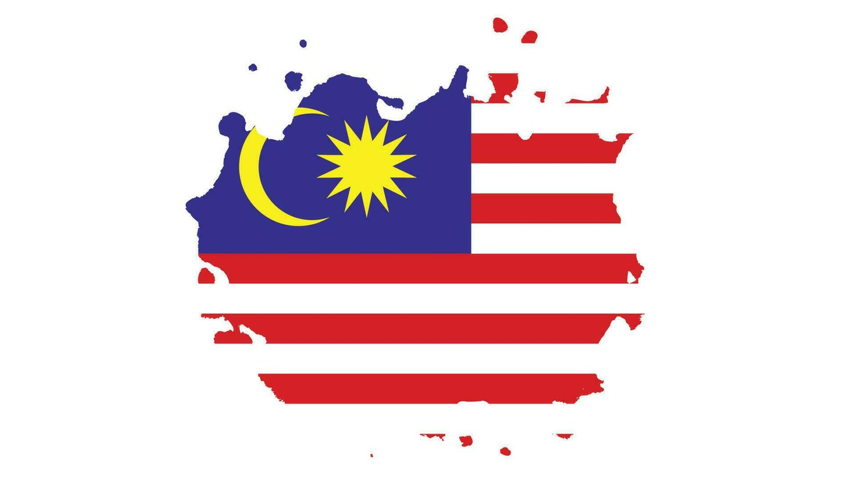 neue kreative Grunge-Textur Malaysia-Flagge vektor