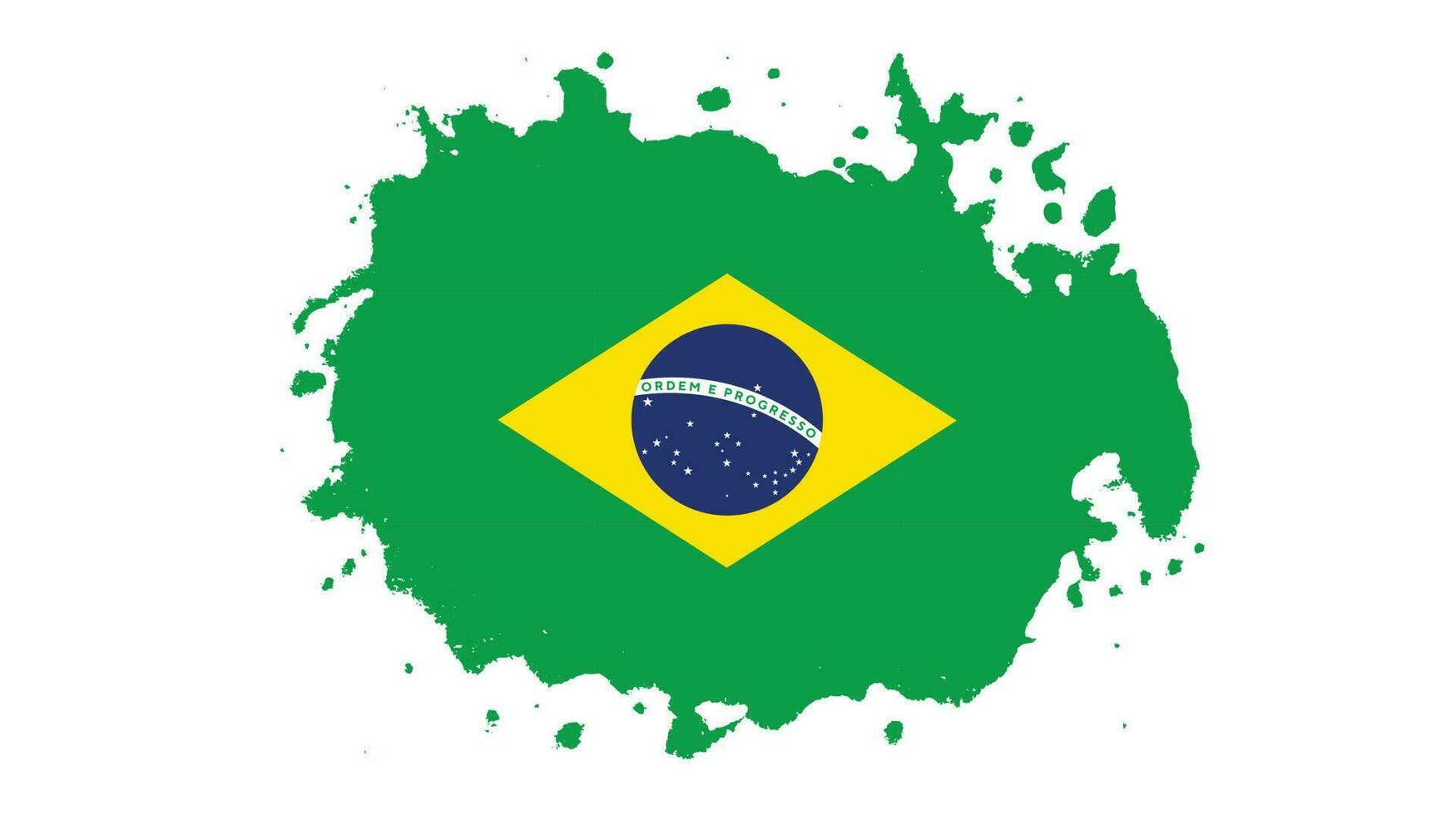 malen sie grunge pinselstrich brasilien flaggenvektor vektor