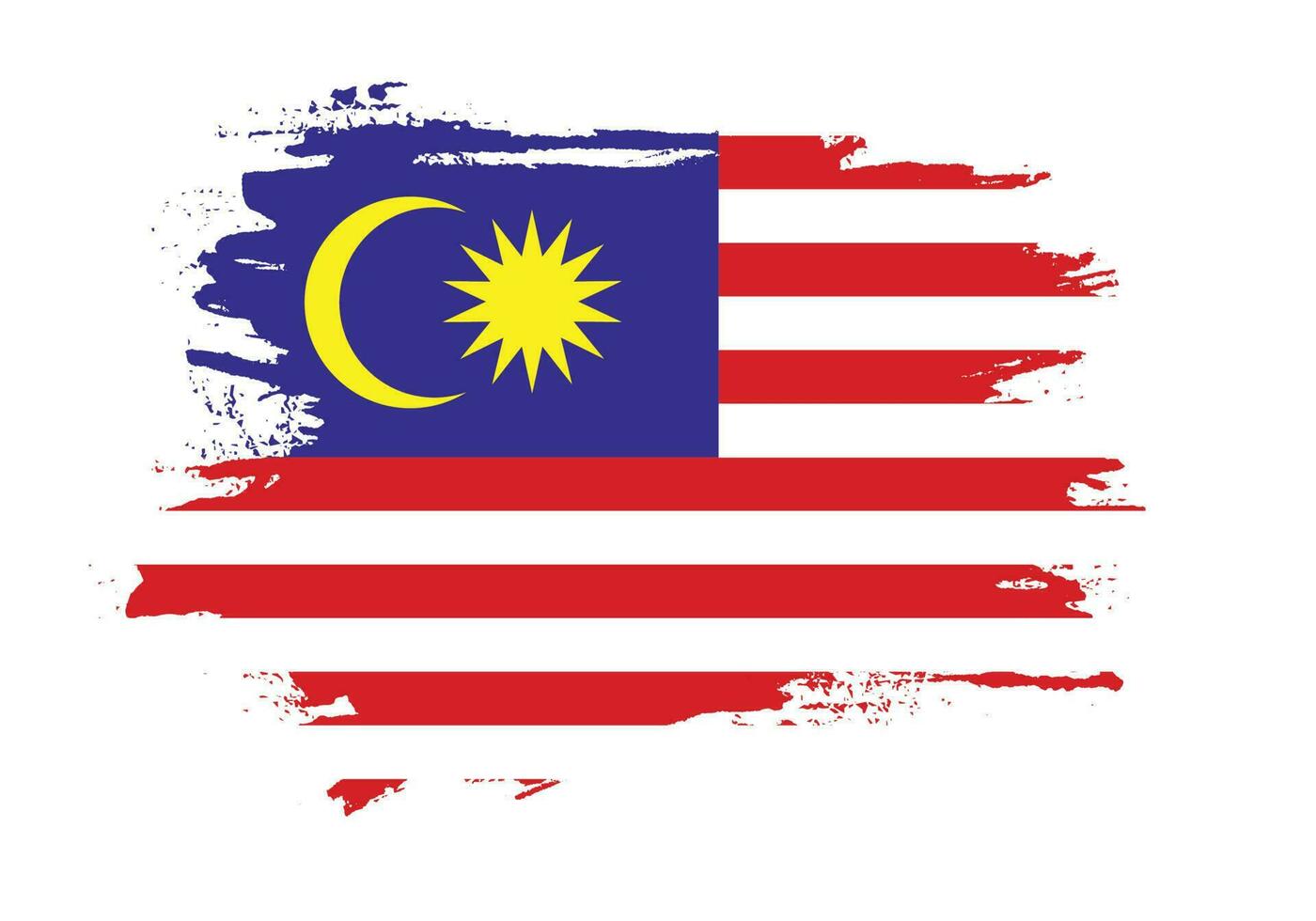 professionell grunge textur malaysia stänk flagga vektor