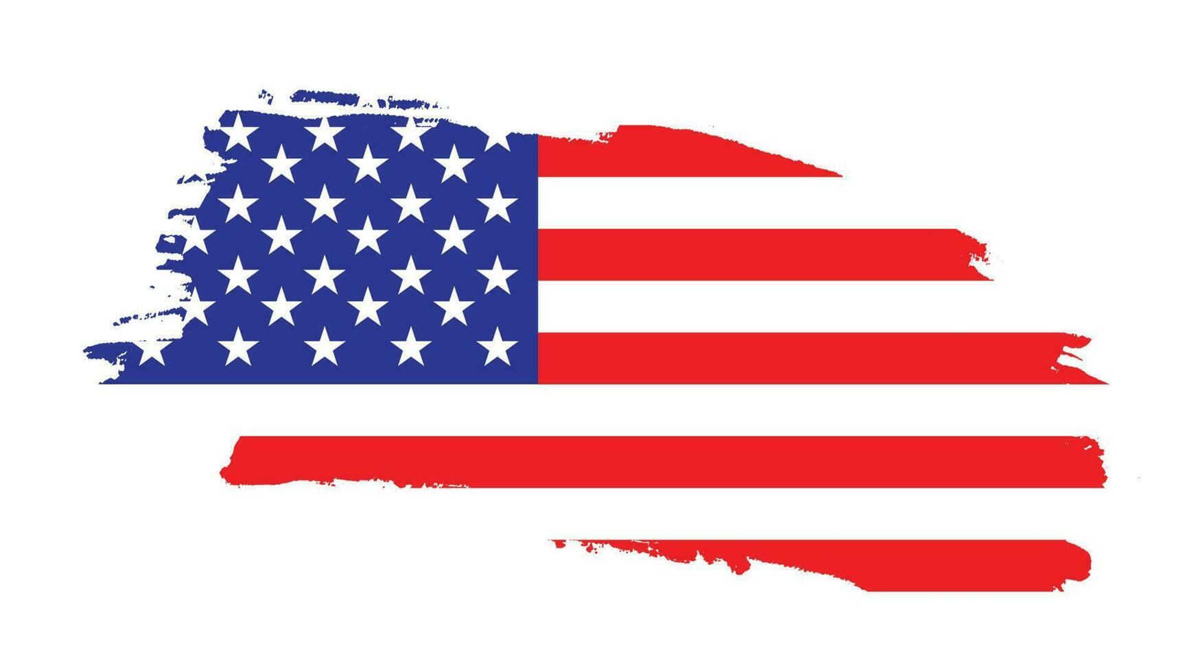 hand teckning borsta stroke USA flagga vektor