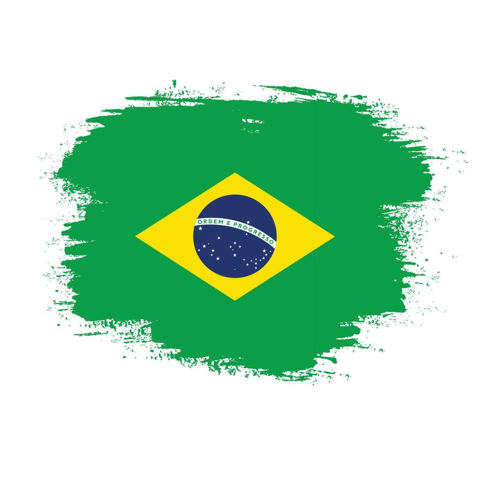 professioneller brasilien-texturflaggenvektor vektor