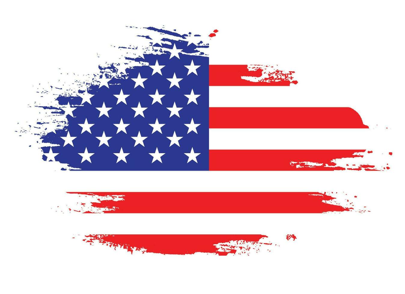 Grunge-Pinselstrich-Usa-Flaggenvektor vektor