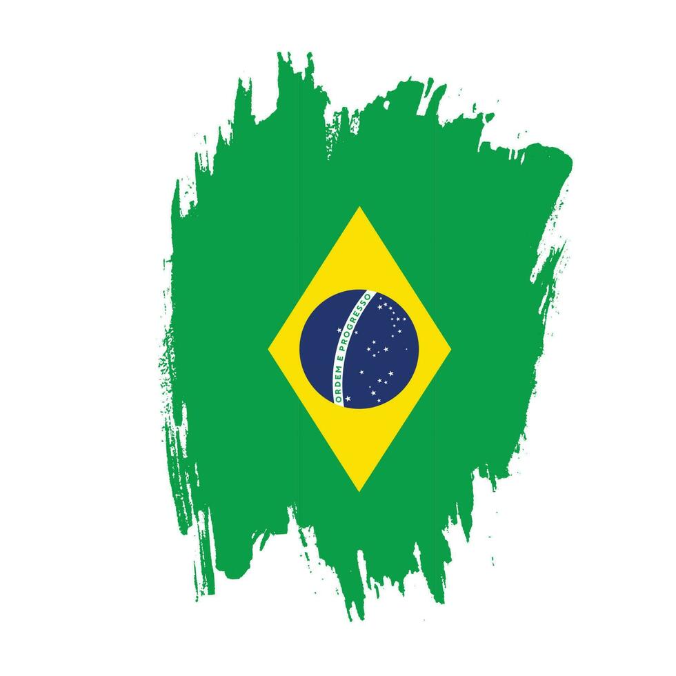 måla grunge borsta stroke Brasilien flagga vektor
