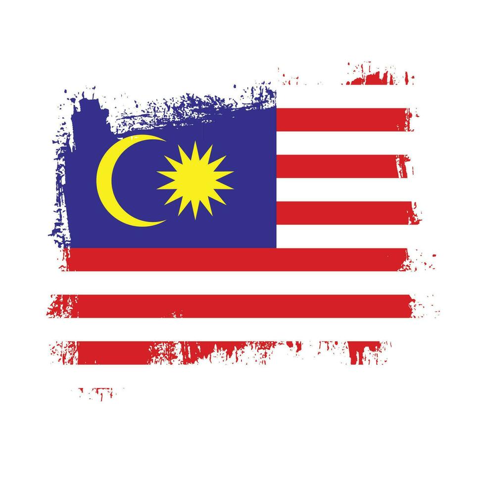 Pinselstrich Malaysia Flagge Vektor zum kostenlosen Download