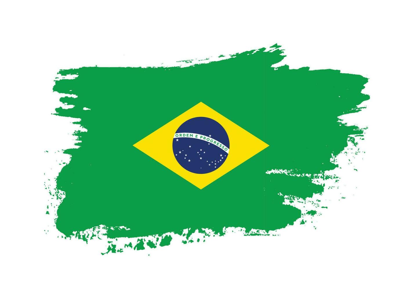 malen sie tintenpinselstrich kostenlos brasilien flaggenvektor vektor