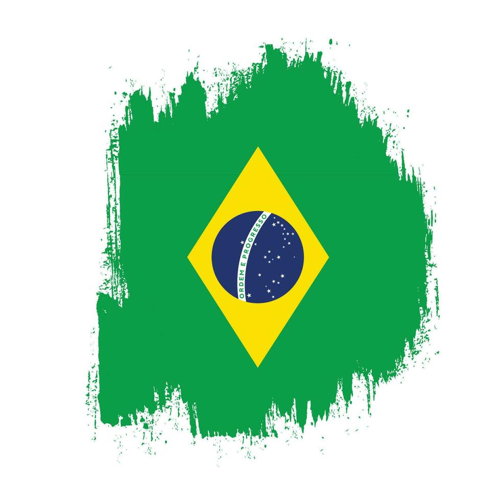 professioneller pinseleffekt brasilien-flaggenvektor vektor