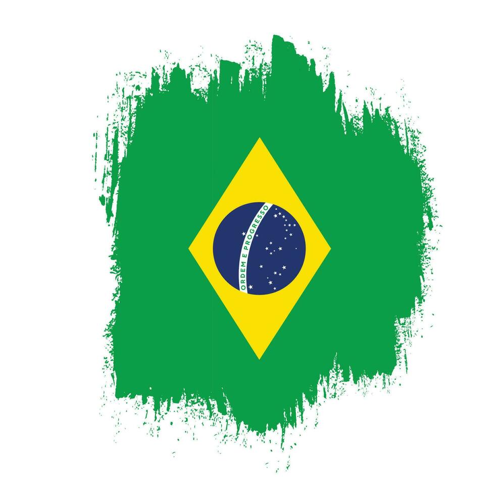 pinselrahmen brasilien flaggenvektor vektor