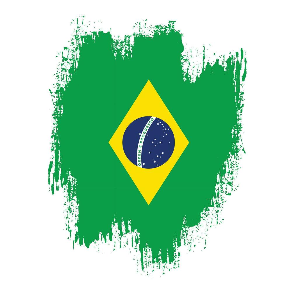 ny Brasilien grunge flagga design vektor