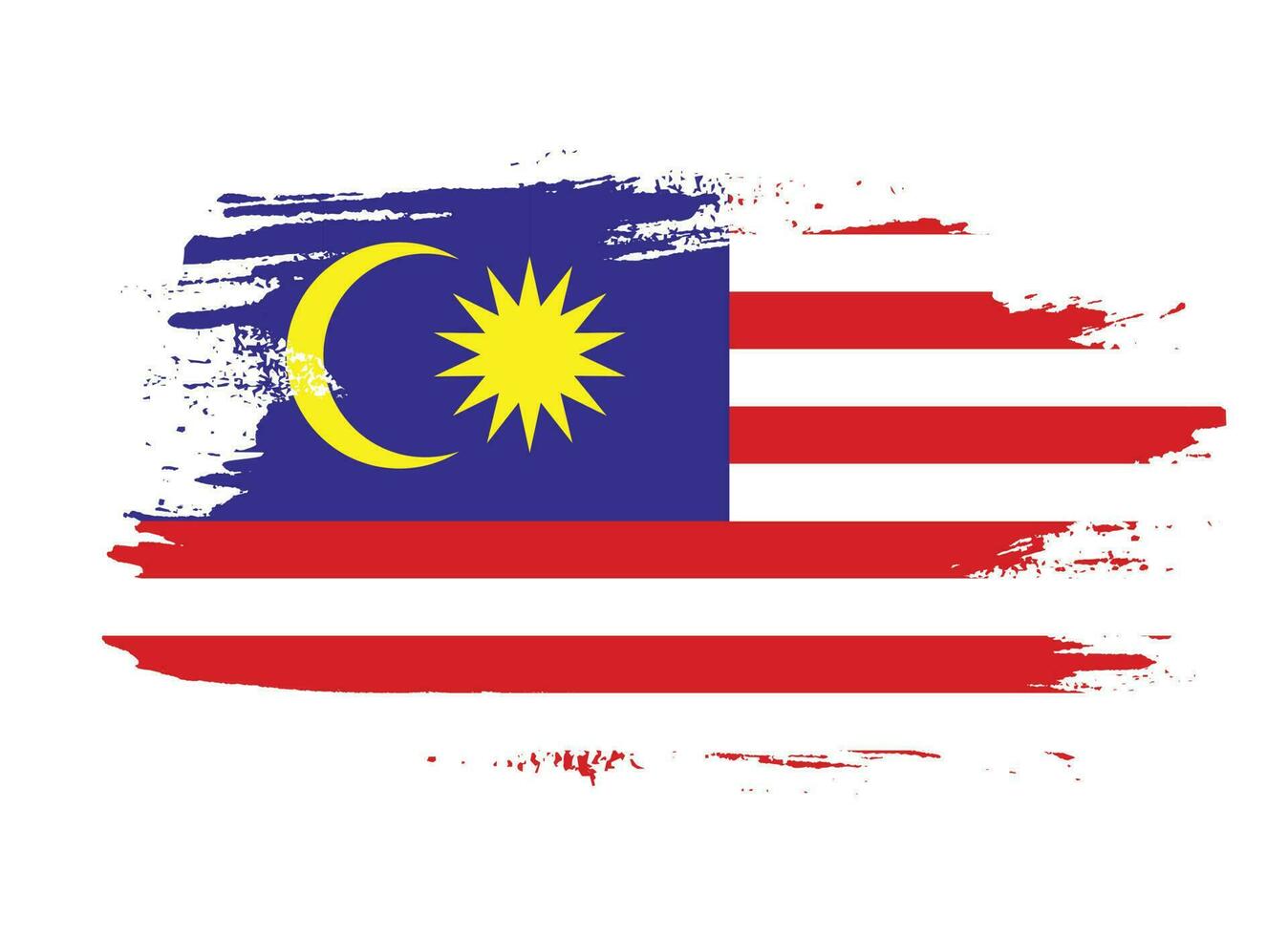 Vintage Malaysia Grunge Textur Flaggenvektor vektor