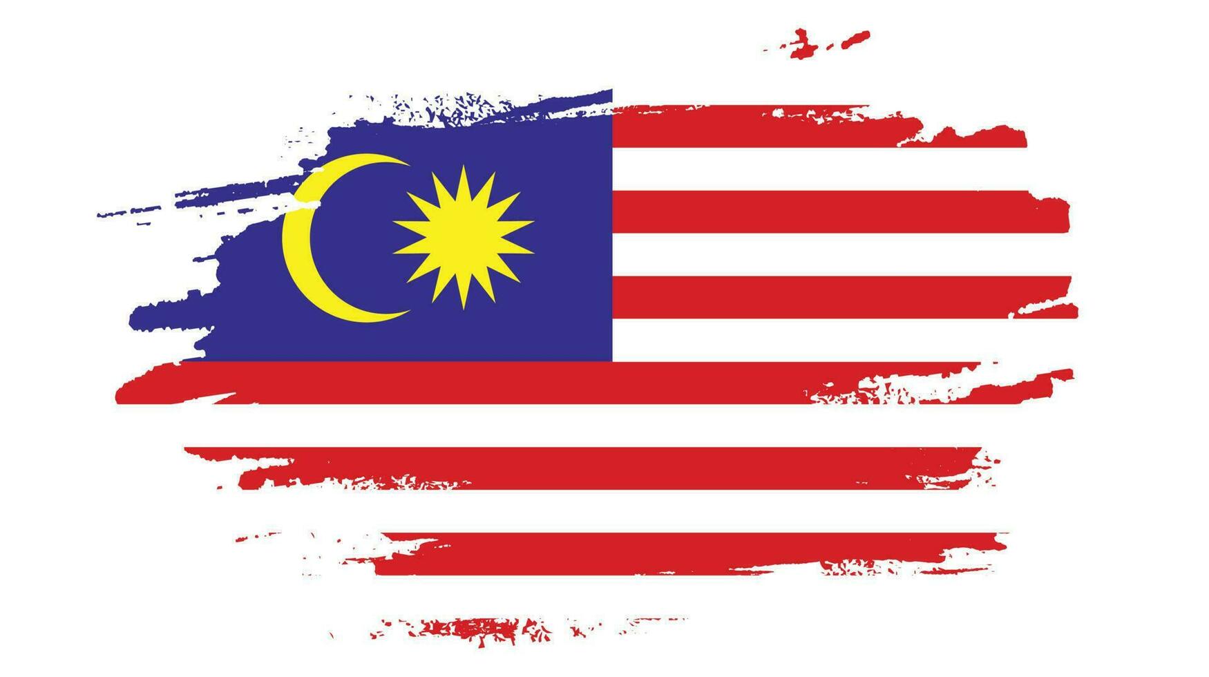 abstrakter Pinselstrich Malaysia Flagge Vektorbild vektor