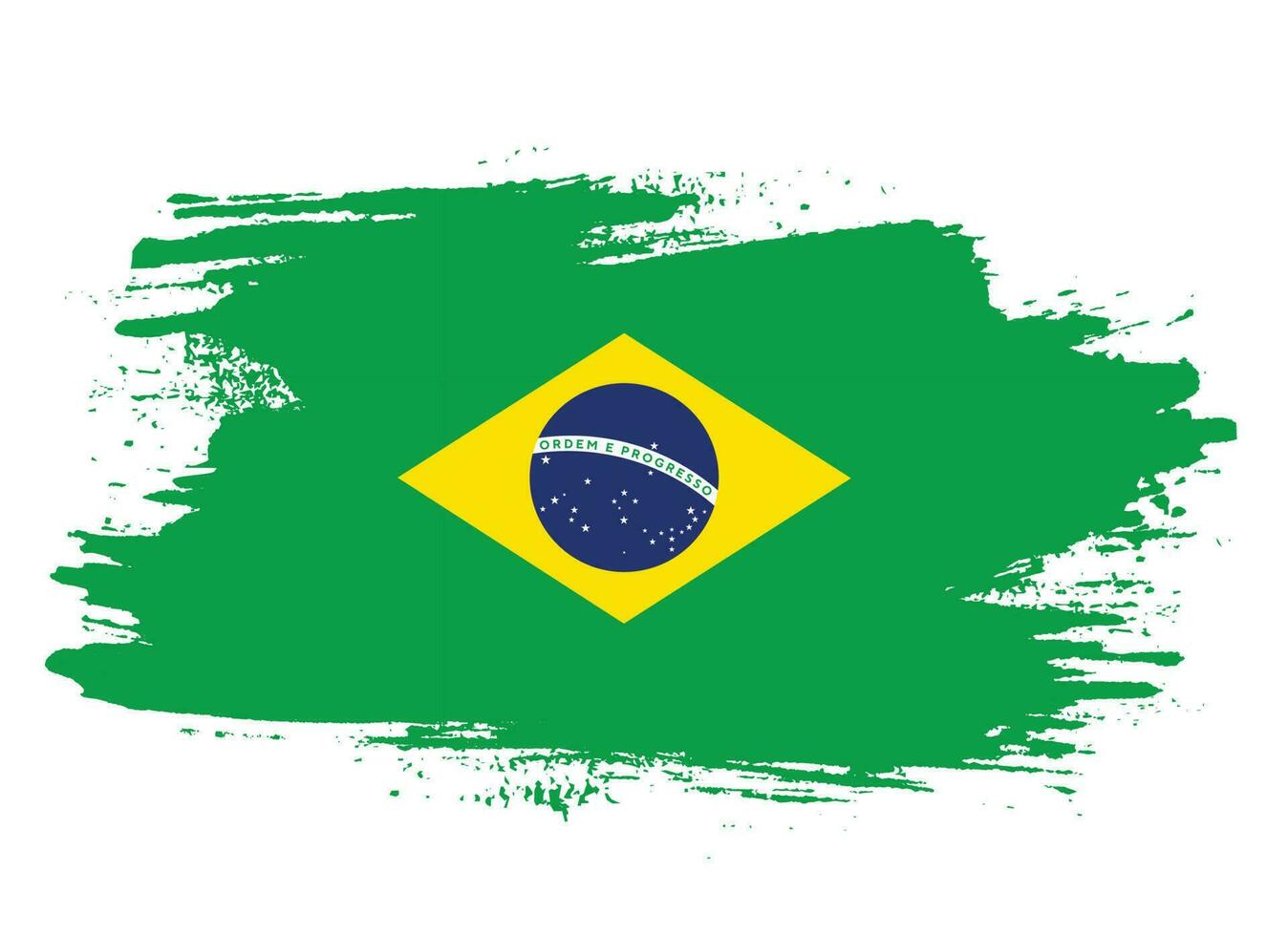 Vektor-Pinselstrich-Brasilien-Flagge vektor