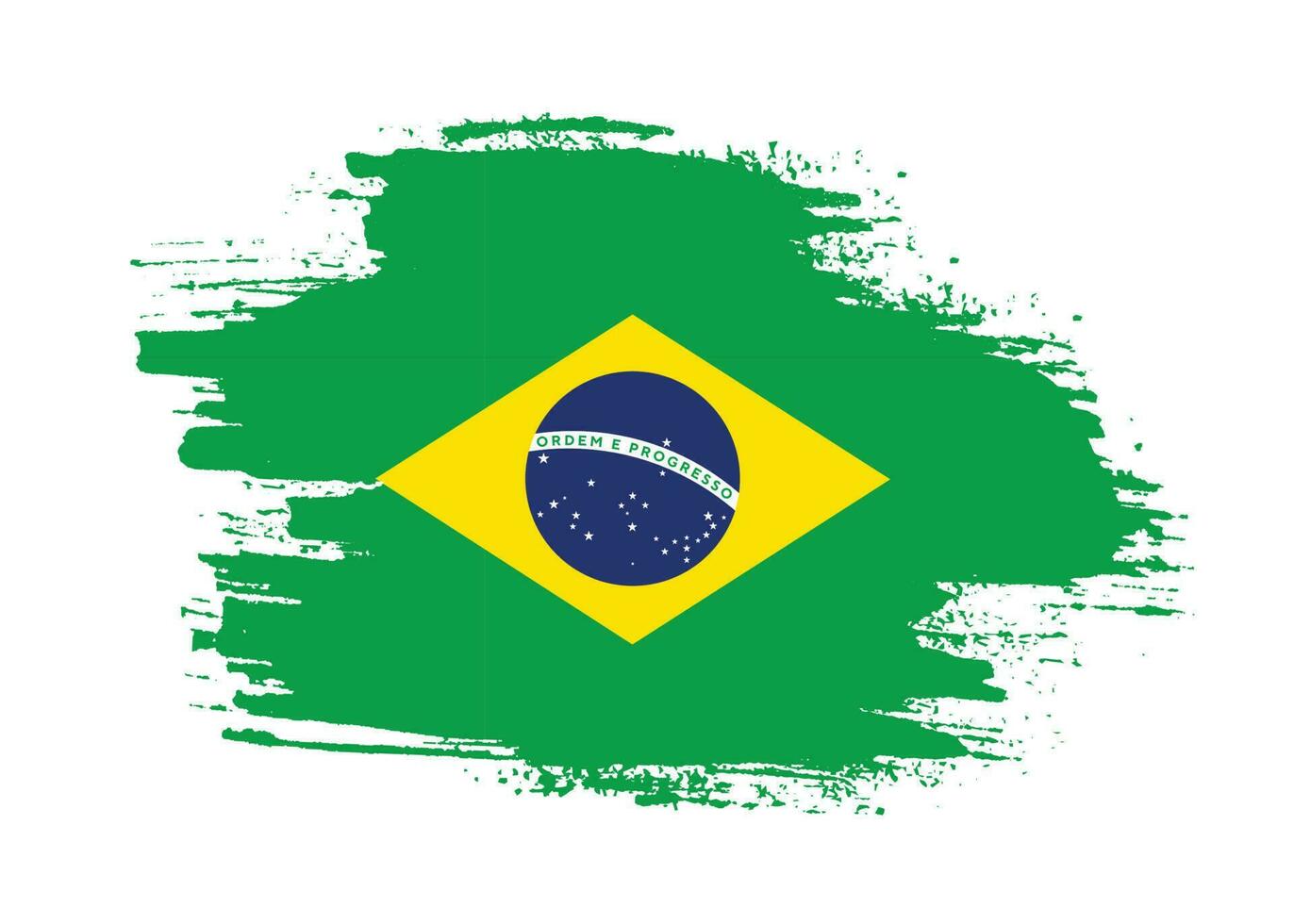 Pinselstrich Brasilien Flagge Vektor zum kostenlosen Download