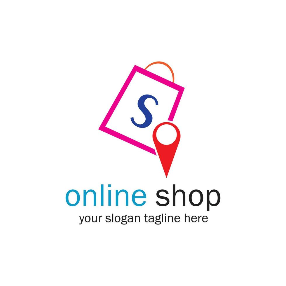 Online-Shop-Logo-Vektorsymbol-Illustrationsschablonendesign vektor