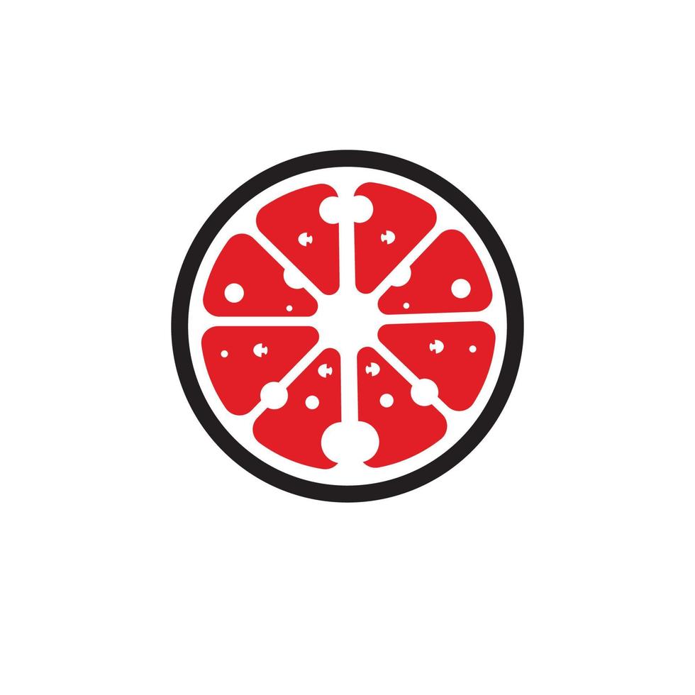 Pizza-Logo-Vorlage. Fast-Food-Vektordesign. Abbildung von Backwaren vektor