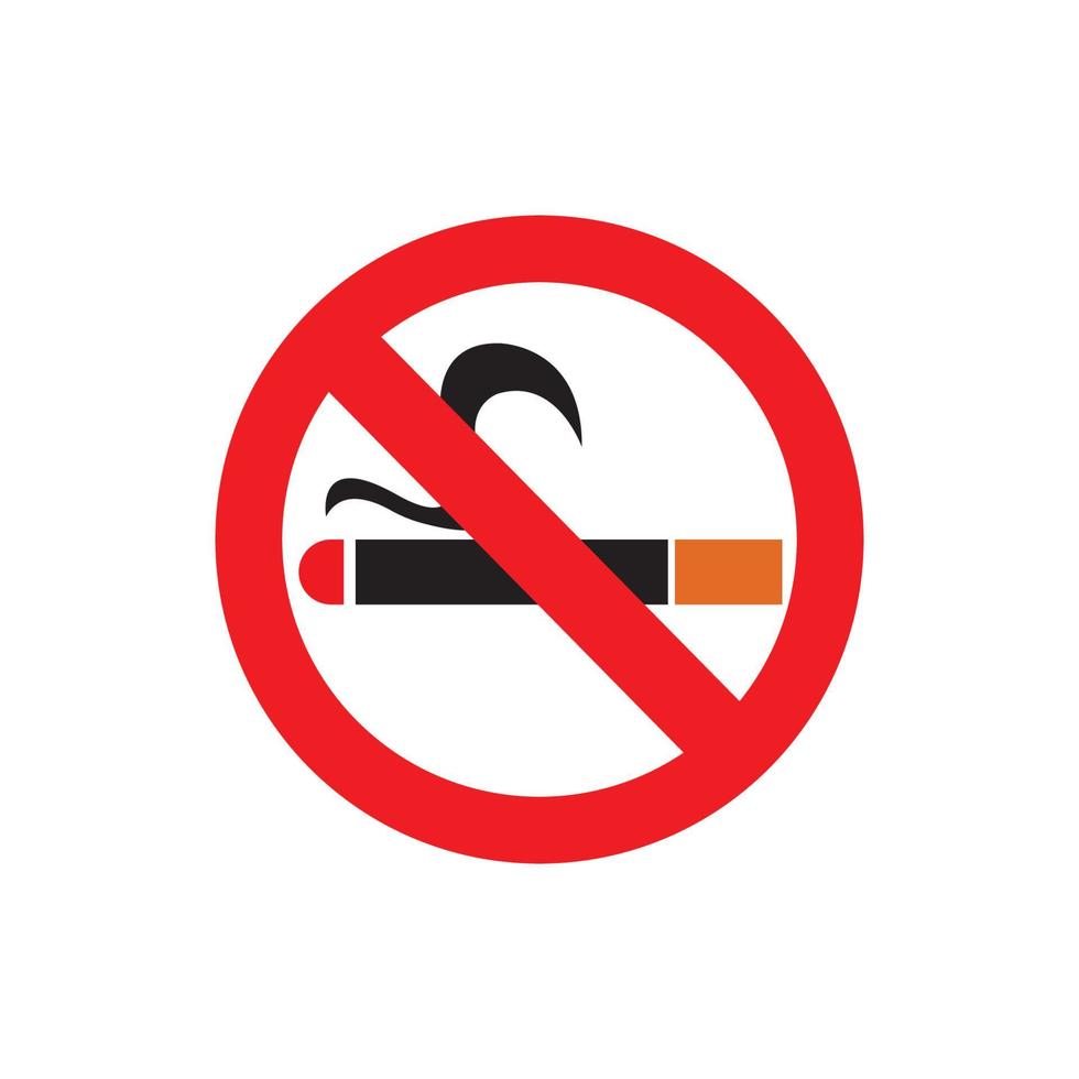 Nej rökning ikon vektor logotyp mall illustration design
