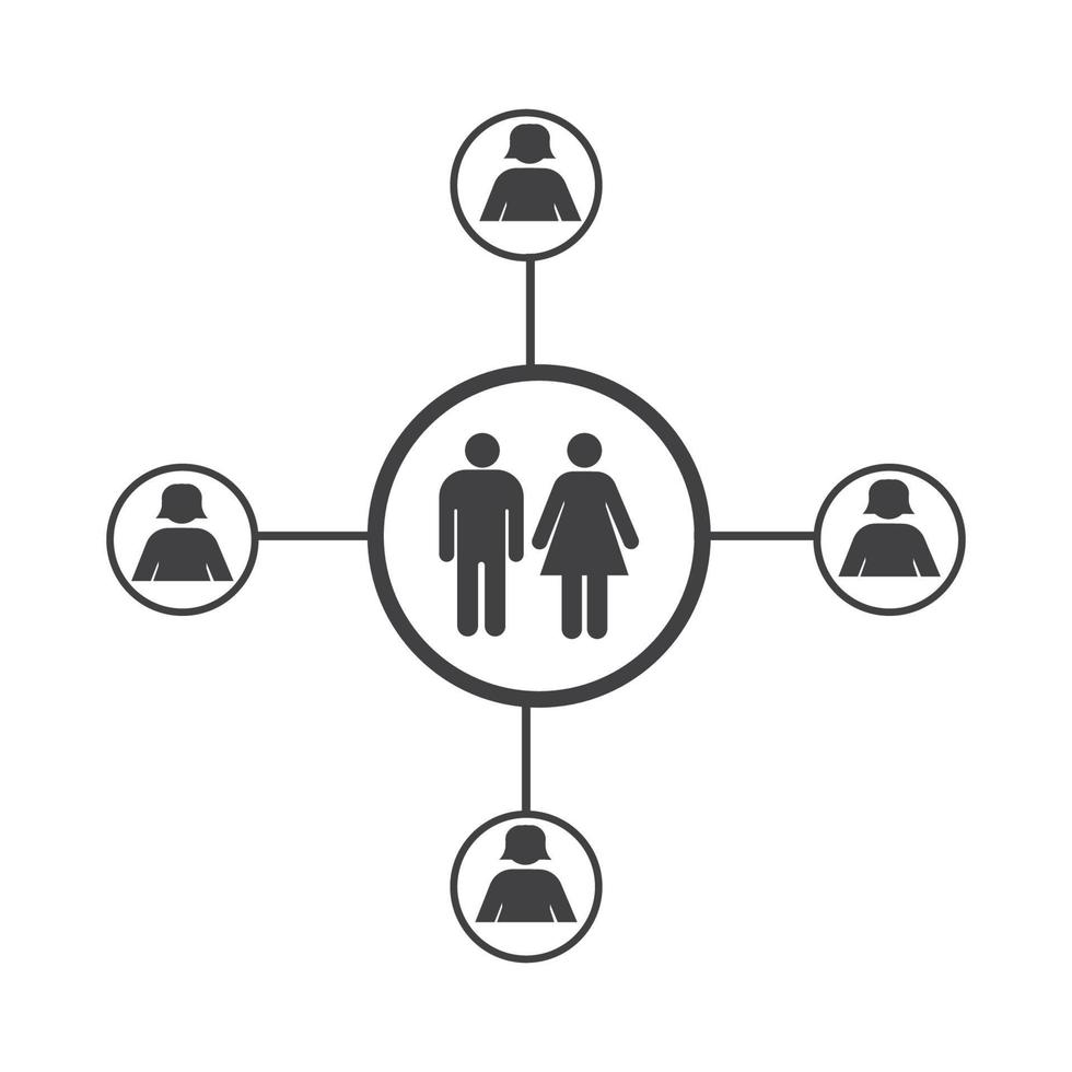 Designvorlage für Menschennetzwerke und soziale Symbole vektor