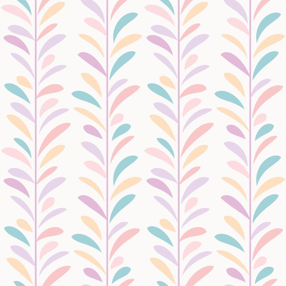 pastell, flerfärgad blad vektor mönster, sömlös botanisk skriva ut, krans bakgrund