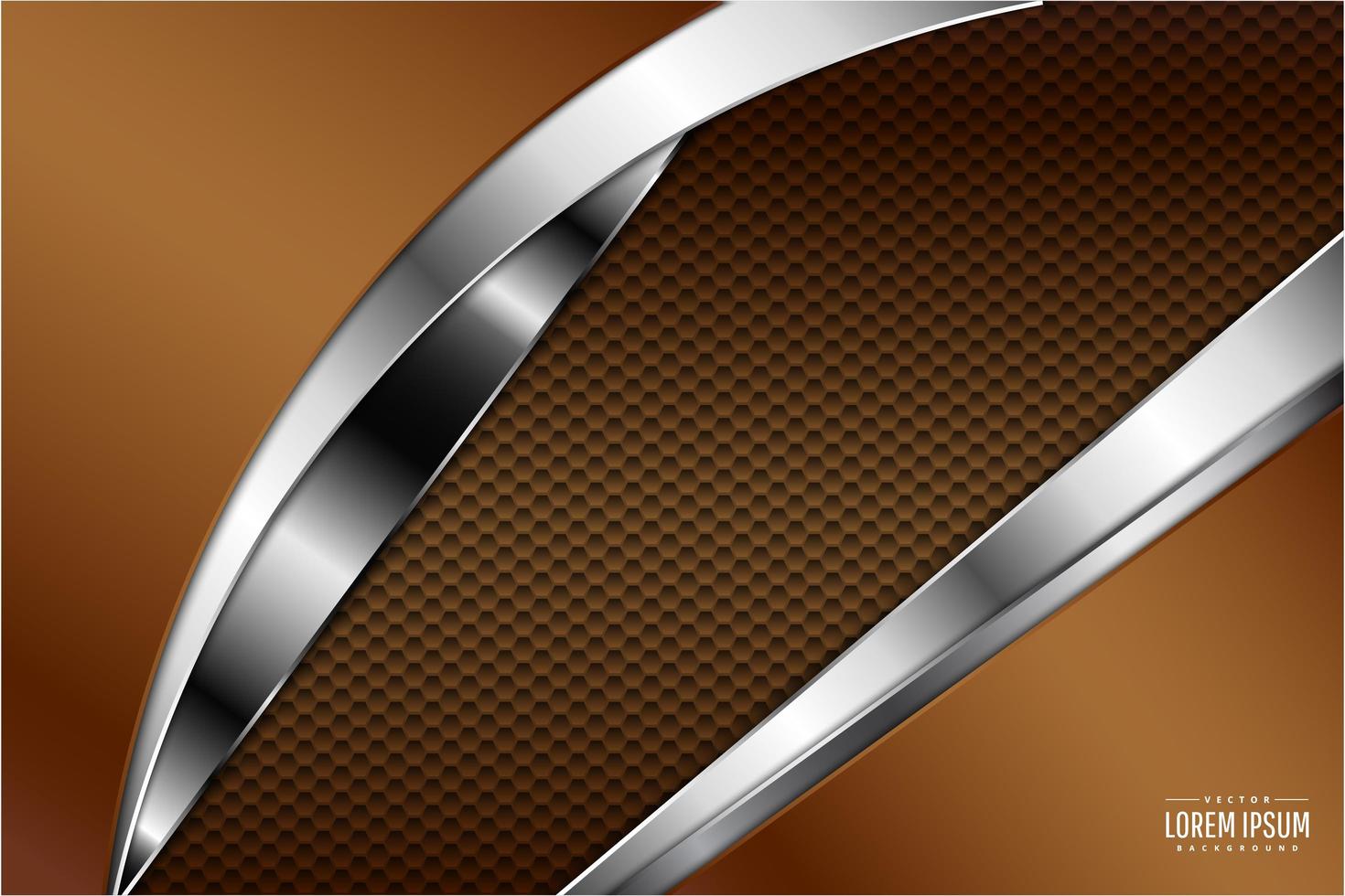 modern brun och silver metallisk bakgrund vektor
