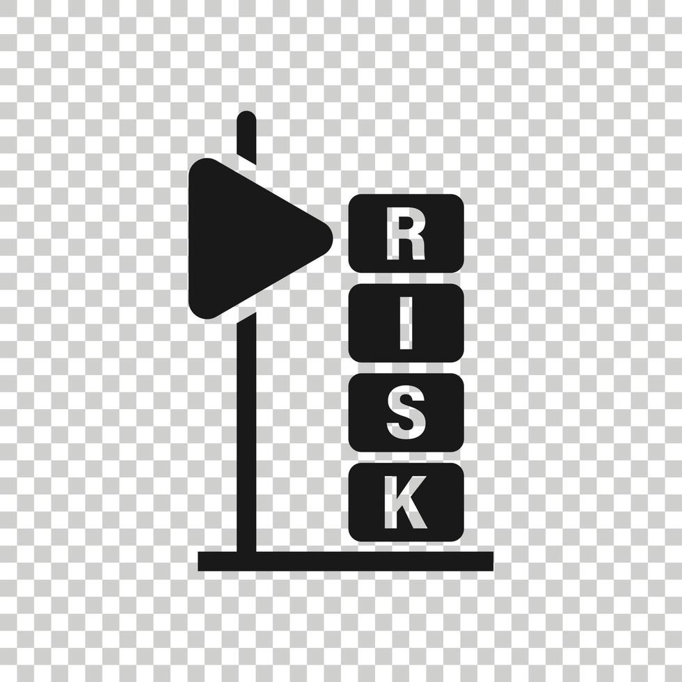 risk nivå ikon i platt stil. resultat vektor illustration på vit isolerat bakgrund. bedömning företag begrepp.