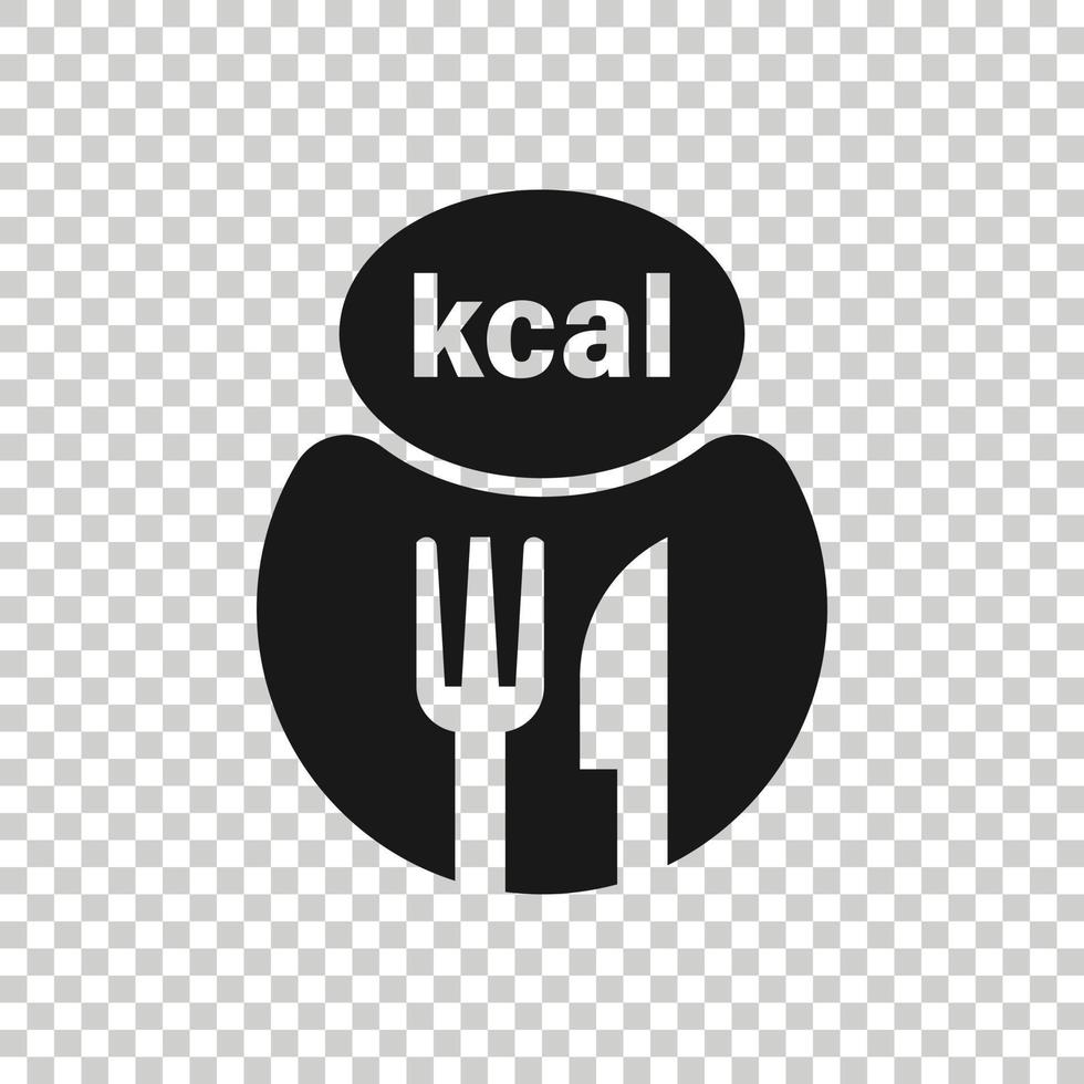 kcal ikon i platt stil. diet vektor illustration på vit isolerat bakgrund. kalorier företag begrepp.