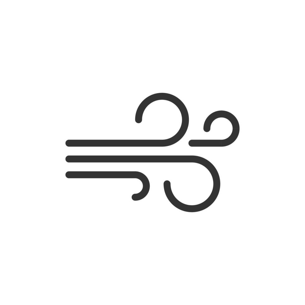 Windsymbol im flachen Stil. Luftvektorillustration auf weißem getrenntem Hintergrund. Brise Geschäftskonzept. vektor