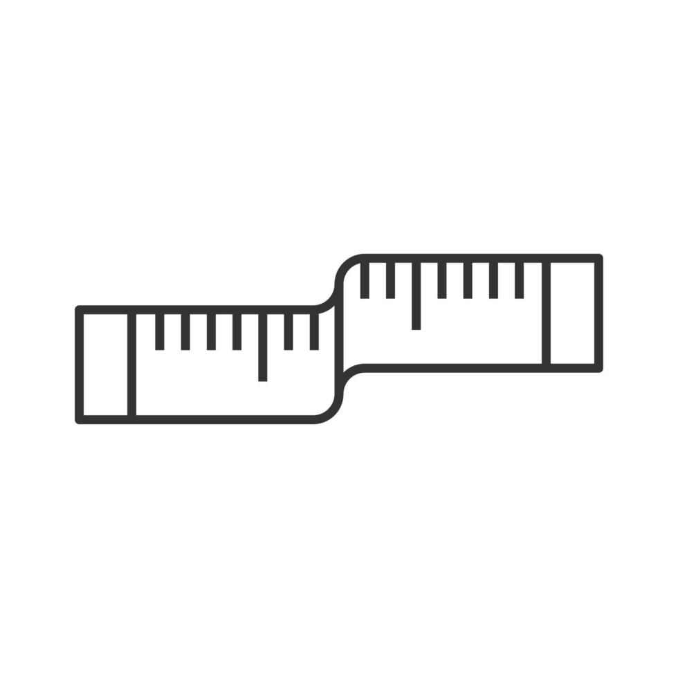 mäta tejp ikon i platt stil. linjal tecken vektor illustration på vit isolerat bakgrund. meter företag begrepp.